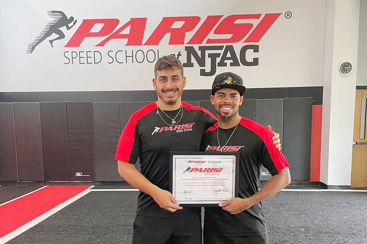 Two gentlemen hold a Parisi Speed School license for NJAC =